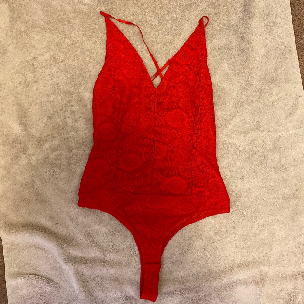 Red Lace Bodysuit
